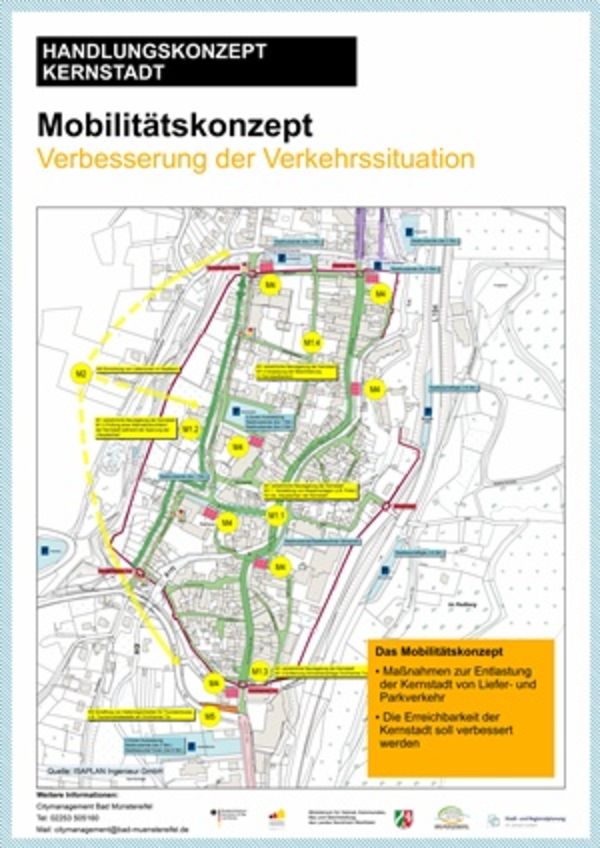 Das Bild zeigt die Karte zum Themenplakat Mobilitätskonzept