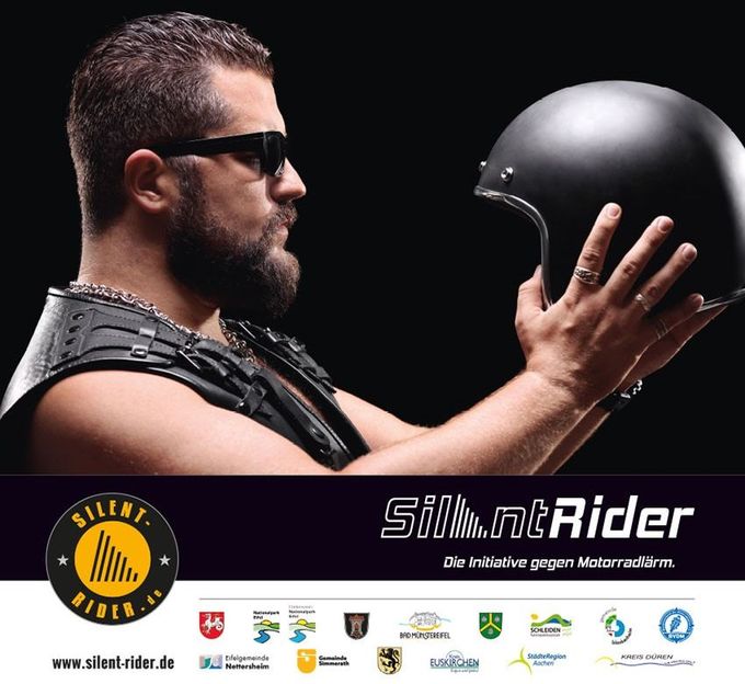 Das Bild zeigt das Logo-Plakat der Initiative Silent Rider