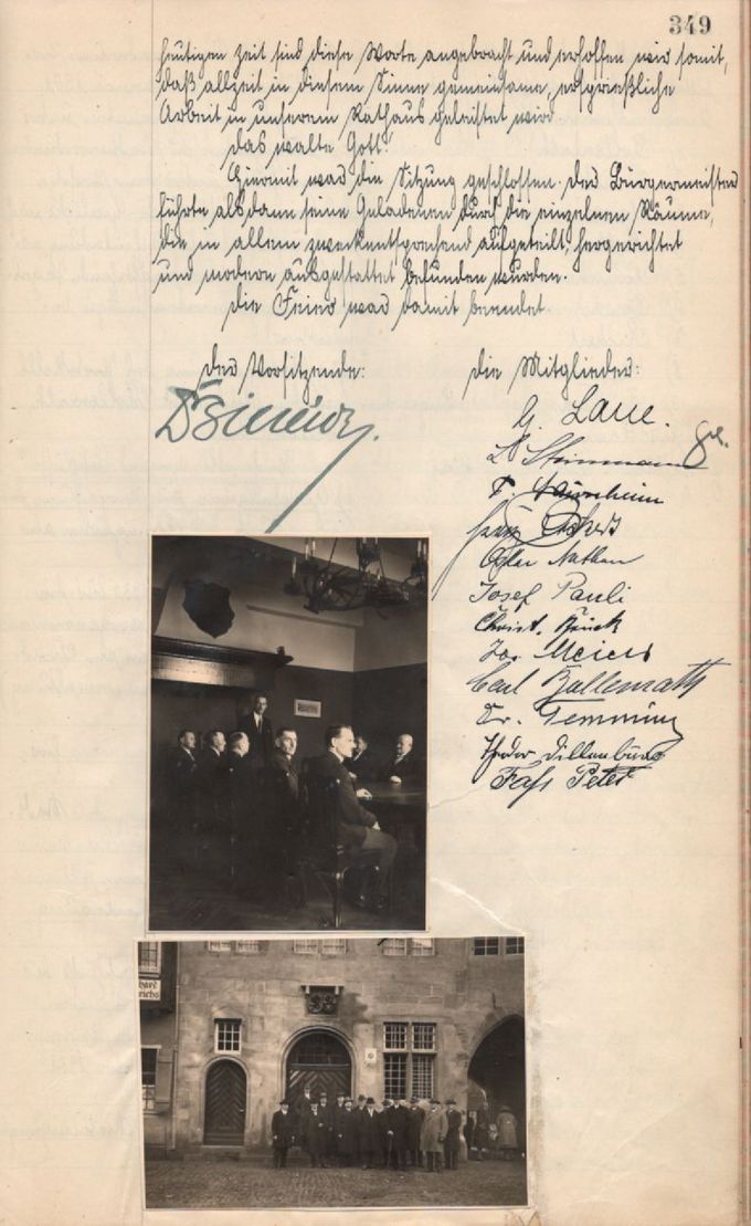 Das Bild zeigt den Schluss des Ratsprotokolls vom 28.12.1930